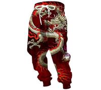 Namufeitrade Men's Dragon 3D Printed Joggers Sweatpants Novelty Graphic Trousers Casual Athletic Sports Joggers with Pockets