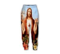 Namufeitrade Men's Jesus 3D Printing Joggers Sweatpants with Pockets Hip Hop Casual Sweatpants Tracksuit Bottom with Drawstring