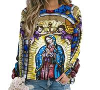 Namufeitrade Virgin Mary Sweatshirt 3D Printed Women Y2K Streetwear Oversized Pullover Women's Clothing