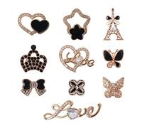Namvo 10 Pieces Clog Charms for Women Adults Shoe Decoration Crystal Diamond Shoe Charms Glitter Bling Shoe Charms Flatback Rhinestone DIY Croc Accessories