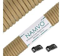 Namvo 100 Feet, 9 Inner Strands, Strong Breaking Strength, 4mm Diameter 550 Paracord Mil Spec Type III Nylon Parachute Cord Brown