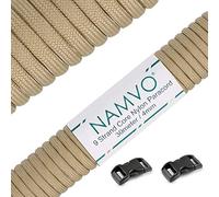 Namvo 100 Feet, 9 Inner Strands, Strong Breaking Strength, 4mm Diameter 550 Paracord Mil Spec Type III Nylon Parachute Cord Beige