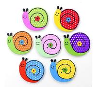 Namvo 100pcs Multicolored Cartoon Animal, Cute snail 2 Holes Wood Sewing Buttons for Sewing Knitting Crafting Scrapbook Baby Clothes Cardigans