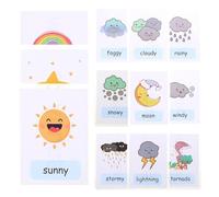 Namvo 12-Pack Weather Cognition Flash Cards - Portable Fun Engaging Learning Supplies for Kindergarten Students Boys Girls