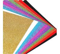 Namvo 15Pcs A4 Glitter Paper Cardstock, Sparkle 250gsm Glitter Colour Cardstock Paper Craft Card Sheets for DIY Craft Decoration