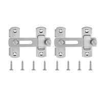 Namvo 2 Pack 90 Degree Stainless Steel Right Angle Buckle Gate Latch with Screws Flip Door Locks Bolts for Doors and Windows (3 inch 180°)