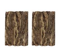 Namvo 2 Pcs Natural Cork Bark Tile Terrarium Decor for Snake Lizard Tortoise Reptile Hide and Climbing Platform for Vivarium Landscaping 20x30cm