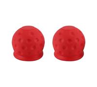 Namvo 2 Pcs Tow Bar Cap Universal Tow Ball Protective Trailer Hitch Ball Cap, Universal Rubber Towing Bar Cover Red