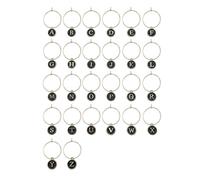 Namvo 26 PCS Wine Charms for Glasses Wine Glass Charms Markers Tags Stem Glasses Drink Markers Letters Wine Markers Party Favors Decorations