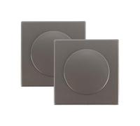 Namvo 2pcs Blank Socket Covers with Removable Hole Cover Switch Outlet Blank Panel Wall Hole Cover 86mm Square Decorative Plate for Home Decoration(Dark Grey)