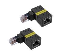 Namvo 2pcs Gigabit 360 Degree Ethernet Adapter - 90 Degree Angle Network LAN Extension Adapter for CAT5/CAT6, 1000Mbps RJ45 8P8C Male to Female for Computers, Laptops, Routers