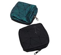 Namvo 2Pcs Mini Sanitary Napkin Bag, Waterproof Menstrual Pad Bag Zipper Pouch Sanitary Napkin Bag Portable Sanitary Napkin Pads Storage Bag for Teen Girls Women Ladies Green and Black