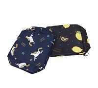 Namvo 2Pcs Mini Sanitary Napkin Bag, Waterproof Menstrual Pad Bag Zipper Pouch Sanitary Napkin Bag Portable Sanitary Napkin Pads Storage Bag for Teen Girls Women Ladies Black Pattern