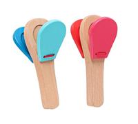 Namvo 2pcs Wooden Castanets Percussion Instruments Wooden Castanets Educational Instruments Finger Castanets Rhythm Music Instruments