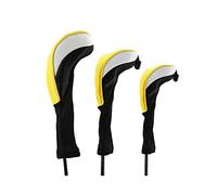 Namvo 3Pcs/Set Golf Driver Wood Head Club Covers Equipment Pole Protective Sleeve Professinal Golf Putter Head Protectors Yellow