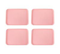 Namvo 4 Pcs Serving Tray, Kitchen Trays, Rectangular Plastic Tray for Serving Drinks, Snacks, Tea or Coffee (Pink)