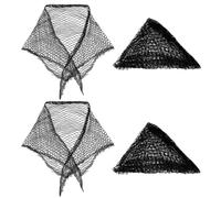 Namvo 4 Pieces Cotton Triangle Hair Net for Rolls, Hair Mesh for Women Hair Net Triangular Hair Net for Sleep, Black
