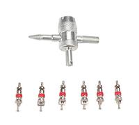 Namvo 4-Way Valve Tool with 6 Brass Valve Cores Fit for All Vehicle AMD Air Conditioning Units