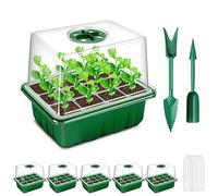 Namvo 5 Piece Seed Tray With Grow Light Seed Propagator LED Full Spectrum Solar White Plant Light Germination Tray For Indoor Plants Greenhouse Windowsill