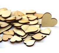 NAMVO 500pcs Mixed Size Natural Wood Color Big Heart Shaped Wooden Crafting Sewing DIY Scarpbooking Buttons