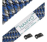Namvo 550 Paracord Mil Spec Type III 7 strand parachute cord Total Length 100ft / 30 Meters, Blue Camo
