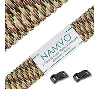 Namvo 550 Paracord Mil Spec Type III 7 strand parachute cord Total Length 100ft / 30 Meters, Camo, Green + Brown + Black