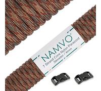 Namvo 550 Paracord Mil Spec Type III 7 strand parachute cord Total Length 100ft / 30 Meters, Coffee Camo