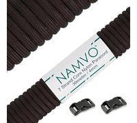 Namvo 550 Paracord Mil Spec Type III 7 strand parachute cord Total Length 100ft / 30 Meters, Dark brown