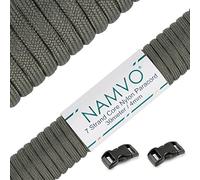 Namvo 550 Paracord Mil Spec Type III 7 strand parachute cord Total Length 100ft / 30 Meters, Dark grey