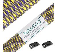 Namvo 550 Paracord Mil Spec Type III 7 strand parachute cord Total Length 100ft / 30 Meters, Purple + Yellow