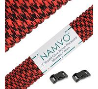 Namvo 550 Paracord Mil Spec Type III 7 strand parachute cord Total Length 100ft / 30 Meters, Red and black camouflage