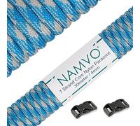 Namvo 550 Paracord Mil Spec Type III 7 strand parachute cord Total Length 100ft / 30 Meters, Sky blue + light gray