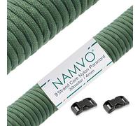 Namvo 550 Paracord Mil Spec Type III 9 Inner Strands Nylon Parachute Cord Strong Breaking Strength 100 Feet Green