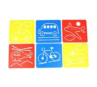 Namvo 6 Pieces Shapes Stencils Template Set for Kids Children Drawing Craft, Washable Painting Template with Transport Tools for Painting Learning
