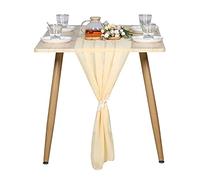Namvo 70x300CM Wedding Chiffon Table Runners Fabric Table Overlay Long Table Runner for Banquet Decor Chiffon Runners for Party Voile Sheer Fabric Drapes, Champagne Yellow