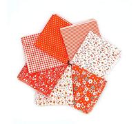 Namvo 7pcs 50 x 50cm Cotton Craft Material Patchwork Pattern Cloths DIY Handmade Sewing Quilting Fabric Different Designs Orange Tone