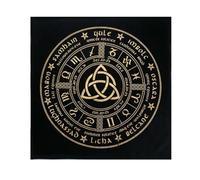 Namvo Altar Cloth, 19.5 Inch Tarot Tablecloth Triple Astrology Pentagram Wheel of The Year Altar Tapestry Witchcraft Altar Astrology Table Cloth for Tablecloth Decoration