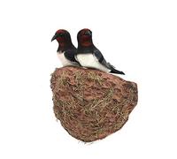 Namvo Artificial Simulation Foam Bird Feather Black Package of 2 Brightly Black Artificial Foam Swallows with Nest for Embellishing