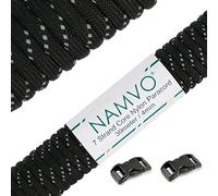 Namvo Black Reflective 550 Paracord Mil Spec Type III 7 strand parachute cord 100ft / 30 Meters