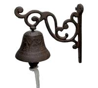 Namvo Door Bell,Cast Iron Antique Country House Look, Handmade Cast Iron Doorbell in Antique Style,Loud Sound,Front Door Wall Bell,Garden Decoration Weatherproof,Brown