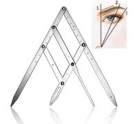 Namvo Eyebrow Tattoo Ruler Mean Caliper, Stainless Steel Foldable Eyebrow Microblading Permanent Makeup Stencil Reusable Measure Tool