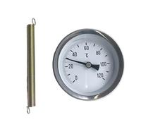 Namvo Heating Pipe Thermometer Water Pipe Contact Thermometer with Clip-On Spring 0-120°C 63 mm