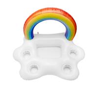 Namvo Inflatable Rainbow Drink Holder Beverage Food Freshness Ice Beds Floating Drink Holder for Pool