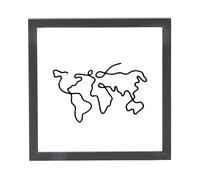 Namvo Large Size Adventure Archive Box,Black Travel Memory Box With World Map Design,Ticket Shadow Box With Slot,Wooden Creative Keepsake Box,Wood Frame Travel Ticket Box