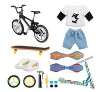 Namvo Mini Finger Skateboard Set Mini Finger Bike Finger Scooter Finger Trousers Trolley Scooter Accessories Creative Gift for Skateboarding Enthusiasts