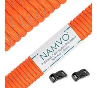 Namvo Orange Reflective 550 Paracord Mil Spec Type III 7 strand parachute cord 100ft / 30 Meters