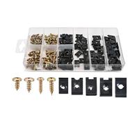 Namvo Pack of 170 Thread Clip Nut Set - U-Type Sheet Metal Nuts for Automotive Applications, Durable Black Metal Clip Nuts for Secure Fastening