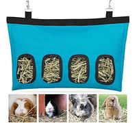 Namvo Rabbit Hay Feeder Bag, Guinea Pig Hay Feeder Storage ,Hanging Feeding Hay for Small Animals Large Size 600D Oxford Cloth Fabric Blue
