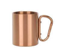 Namvo Stainless Steel Mug With Carabiner Stainless Steel Double-Layer Water Cup Cup With Carabiner Outdoor Camping Cup 300 Ml (Bronze)