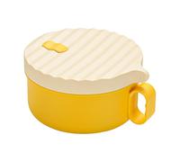 Namvo Stainless Steel Noodle Bowl with Lid, 1200ml Instant Noodle Bowl with Handle, Round Microwave Heating Cup for Salad, Ramen, Kitchen Mixing (Yellow)
